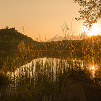 Buy canvas prints of Spring sunset over the lake by Fabrizio Malisan