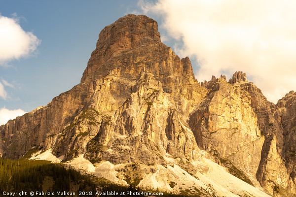 The sun sets in the Dolomites Picture Board by Fabrizio Malisan