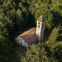 Buy canvas prints of A Romanic Church in the woods by Fabrizio Malisan
