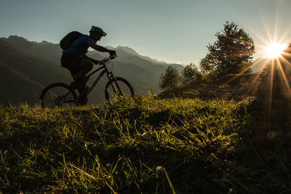 Mountain Biker at Sunset  Picture Board by Fabrizio Malisan