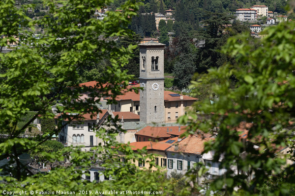 Clock Tower Architecture Travel Lake Como Italy Picture Board by Fabrizio Malisan