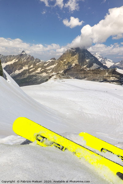 Summer Skiing Glacier Cervinia Zermatt Matterhorn  Picture Board by Fabrizio Malisan