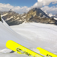 Buy canvas prints of Summer Skiing Glacier Cervinia Zermatt Matterhorn  by Fabrizio Malisan