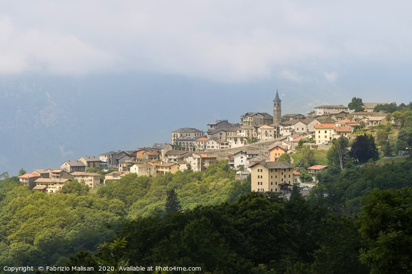 Clouds and sun over the village of Andrate - Piemo Picture Board by Fabrizio Malisan