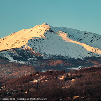 Buy canvas prints of Afternoon winter sun light over Mombarone mountain by Fabrizio Malisan