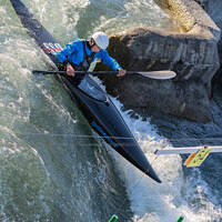 Buy canvas prints of Sport Wild Water Canoe Slalom Kayak Watersports by Fabrizio Malisan
