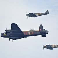 Buy canvas prints of  Lancaster Bomber, Spitfire and Hurricane by Billy Tinkler