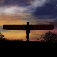 Buy canvas prints of Angel Of The North Digital Painting by Tanya Hall