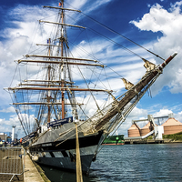 Buy canvas prints of Tall Ship At Blyth Dock Northumberland by Tanya Hall
