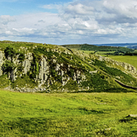 Buy canvas prints of Panorama Of Hadrian's Wall From Steel Rig  by Tanya Hall