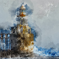 Buy canvas prints of Watercolor Lighthouse Print by Tanya Hall