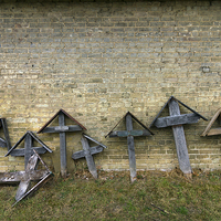 Buy canvas prints of  Old Wooded Crosses by Scott Maloney