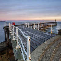 Buy canvas prints of  Whitby Pier in the summer by David Hirst