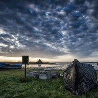 Buy canvas prints of  Sunrise, at, Holy Island, by David Hirst