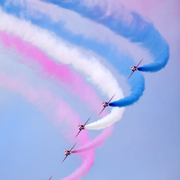 Buy canvas prints of  Red Arrows by David Hirst