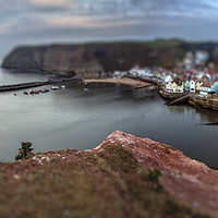 Buy canvas prints of  Staithes Model Village style image panoramic by David Hirst