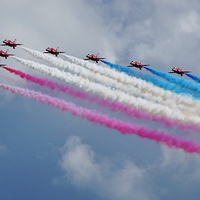 Buy canvas prints of  Red Arrows by Tim Clifton