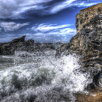 Buy canvas prints of  Sea on the Rocks by tom downing