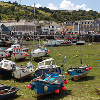 Buy canvas prints of  Mevagissey Harbour by tom downing