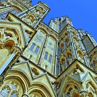 Buy canvas prints of  Wells Cathedral  by tom downing