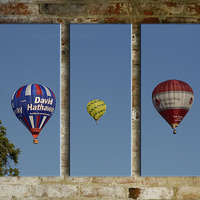 Buy canvas prints of  Balloon Trio by tom downing