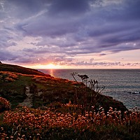 Buy canvas prints of Porth Sunset by tom downing