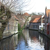 Buy canvas prints of Canal in Brugge by tom downing