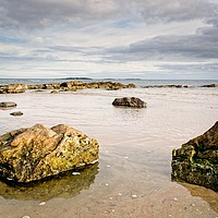 Buy canvas prints of Rocks by the Coast in colour by tom downing
