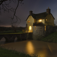 Buy canvas prints of  Stogursey Castle at Night by Bob Small