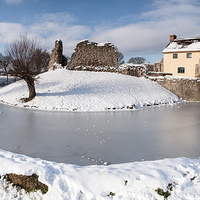 Buy canvas prints of Stogursey Castle Winter Panorama by Bob Small