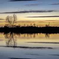 Buy canvas prints of Flooded Levels in Somerset  by Bob Small