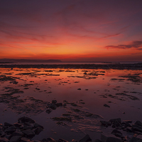 Buy canvas prints of  Kilve Beach at Sunset by Bob Small
