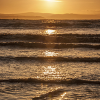 Buy canvas prints of  Kilve Seas at Sunset by Bob Small