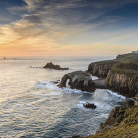 Buy canvas prints of  Lands End Sunset by Bob Small