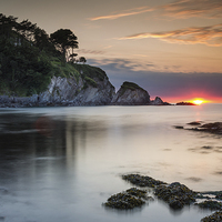 Buy canvas prints of  Lee Bay Sunset by Bob Small