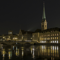 Buy canvas prints of Zurich by Night  by Bob Small