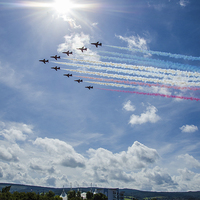Buy canvas prints of Red Arrows, Minehead 2014 by Bob Small