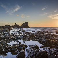 Buy canvas prints of  Hartland Quay Sunset by Bob Small