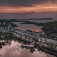 Buy canvas prints of Ballintoy Harbour Sunset by Alan Campbell