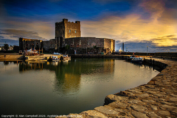 Sunrise at Carrickfergus Castle Picture Board by Alan Campbell