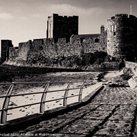 Buy canvas prints of The Cobbled Path at Carrickfergus Castle by Alan Campbell