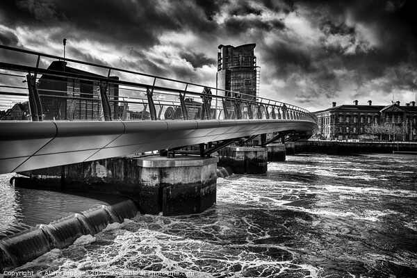 Bridge Over Stormy Waters Picture Board by Alan Campbell