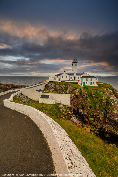Sunset Over Fanad Head Lighthouse Picture Board by Alan Campbell