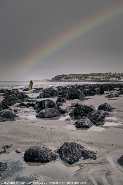 Rainbow On The Rocks Picture Board by Alan Campbell