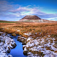 Buy canvas prints of Slemish with a touch of snow by Alan Campbell