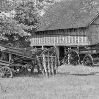 Buy canvas prints of Old farm Wagons  by Tina Fry