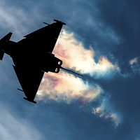 Buy canvas prints of Eurofighter Typhoon pulling Gs  by Chris Hulme