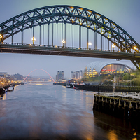 Buy canvas prints of  Newcastle Bridges by David Bradbury