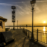Buy canvas prints of  Sunset on the Mersey by David Bradbury