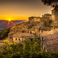 Buy canvas prints of  Volterra Sunset by David Bradbury